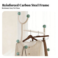 Coat Tree with Storage Basket Includes Laundry Hamper for Entryway, Students