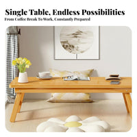 Folding Floor Table Space-Saving Foldable Bed Tray Ready to Use for Bay Window