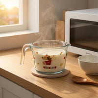 Marked Glass Measuring Cup High-Temperature Resistant Kitchen Tool Cartoon Dog