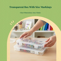 Clear Rectangular Storage Box, Multi-Size Plastic Organizer with Lid, Stackable Container for Hardware, Jewelry, Crafts