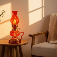 LED Oil Lamp Imitation Smokeless Wavering Glow Table Lamp Energy Efficient Vintage Windproof Lantern Lantern for Buddhists, Housewarming, Altar