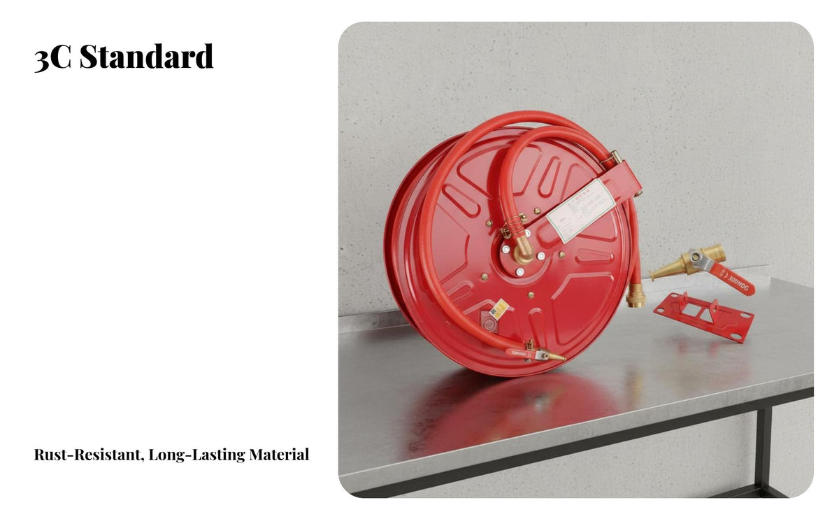 High Pressure Fire Hose Reel Brass Nozzle Fire Hydrant Hose Reel Long-Lasting Easy Installation for Building Maintenance Personnel, Property Managers, Factories, Warehouses, Industrial Facilities, Away from Ice Buildings