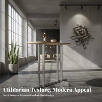 Long Pub Table with High Stools Space-Saving Design Bar Furniture Set