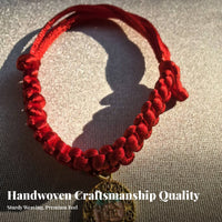 Pet with Lucky Charm Handmade Red String Pet Eye-Catching Design Gentle Pup Necklace for Cats, Dogs, Festivals, Daily Wear, Photo Shoots