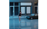 Long Hair Miniature Female Figurine Slim Body Standing Figurine Collection Item