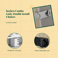 Combination Lock, Keyless Cabinet Lock, Drawer Security Lock, Easy Installation, Childproof, Furniture Safety