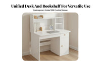 Computer Desk with Hutch and Drawers Desk with Shelves Writing Desk with Bookshelf Workstation Engineered Wood Storage Shelves Suitable for Student Study Home Office Dorm Room