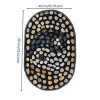 Foot Massage Mat Smooth Stones Pebble Massage Mat Woven Border