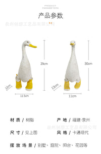 跨境夏季雨靴鸭子庭院装饰摆件户外花园树脂工艺品装饰鸭子摆件