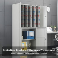 Key Management Cabinet Reliable Lock Options Wall-Mounted Key Cabinet Lockable Lockbox for Property Managers, Hotel Repair Shop, School, Hospital