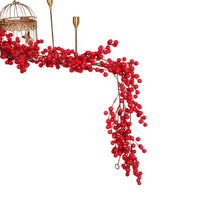 Artificial Christmas Red Berry Pine Vine Garland for Fireplace Home Decor