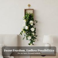 Nordic Design Wall Hanging Artificial Plant Low Maintenance Hanging Vine Wall Decor Realistic Look Elegant Design for Interior Decorators, Homeowners, Office Workers, Bedroom, Living Room, Hallway, Entryway