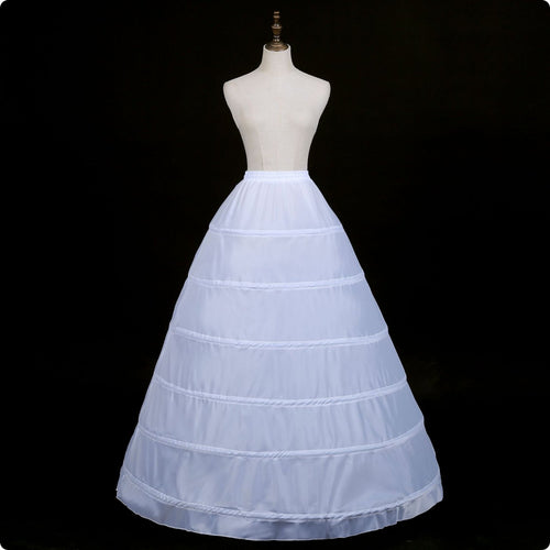 6 Hoop Petticoat No Mesh Crinoline Underskirt Long Length for Stage Performance