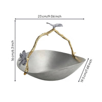 Fruit Bowl with Handle Sculptural Serving Dish Minimalist for Coffee Table