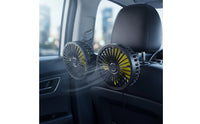 Adjustable Two-headedHead Car Fan Compact Car Seat Fan Energy-Saving Long-Lasting for Passengers