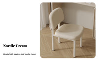 Paddinged Makeup Chair Elegant Design Scalloped Spine Chair Upholstered Decorative Spinerest for Women, Dressing Area