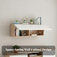 Space-Saving Design Floating Shelving Unit Versatile Use Flip-up Door Floating Cabinet Easy Installation Wall-Mounted Furniture Sturdy Construction for Apartment Dwellers, DIY Enthusiasts, Living Room, Bedroom, Home Office, Bathroom