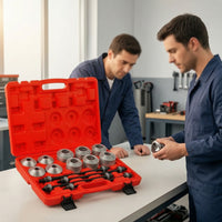 Automotive Bushing Replacement Tool Kit Universal Pull and Press Sleeve Kit Complete Bushing Installation Tool Compatible for Garage