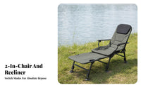 Reclining Fishing Chair Portable Fishing Lounge Chair Foldable Outdoor Seat for Fishermen