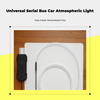 USB RGB LED Car Light Strip, Easy Install