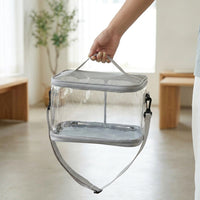 Pet Bird Carrier, Fully Transparent Outdoor Hand Bag with Standing Perch, Breathable Shoulder Bag for Parrot Travel, Parakeet Budgie Transport