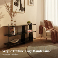 Modern Design 2-Tier Console Table Minimalist aesthetic Wavy double-level Stand Space-Saving Display Rack Multi-Functional for Homeowners, Apartment Dwellers, Interior Designers, Entryway, Hallway, Living Room, Bedroom
