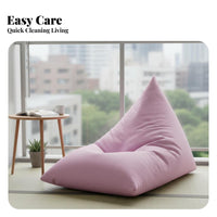 machine-washable Cover Triangle Lounger Chair Easy to Clean Bean Bag snug Floor Sofa No Assembly Required for Apartment Dwellers, Adults, Students, Balcony, Living Room, Bedroom, book corner corner