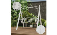 Swing Bench with Arch-Supported Base Freestanding Outdoor Swing Bench Metal Furniture for Couples, Homeowners, Garden, Backyard, Balcony