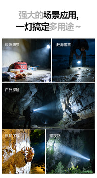 手电筒强光可充电超长续航户外超亮远射家用巡逻led大功率手提灯