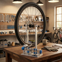 Bench-Top Two-Wheeled Wheel Truing Stand Adjustable Wheel Truing Stand Rigid Accurate for Workshops