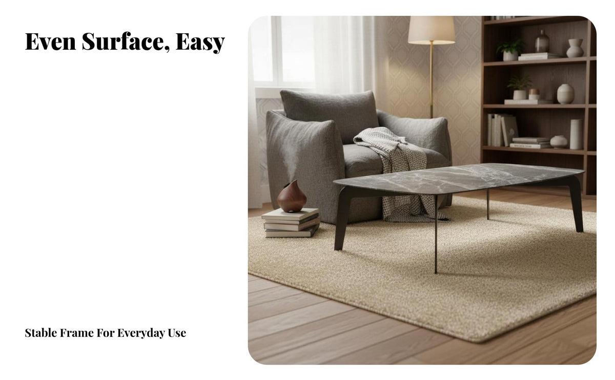 2 Pieces Modern Minimalist design Nesting Coffee Tables Sintered Sta Top Living Room Furniture Space-Saving Accent Table Combo Waterproof Surface for Small Apartment Dwellers, Homeowners, Interior Designers, Home, Lounge Area, Office