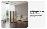 Modern Chinese Aesthetic Arched Top Cane Panel Foldable Design 4-Panel Folding Partition Solid Wood Frame Room Divider Woven Texture for Apartment Dwellers, Home Away Ice Workers, Interior Designers, Entryway, Bedroom