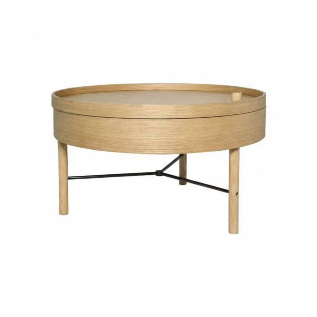 Nordic Design Round Table with Rotating Top Modern Minimalist Design Convertible Top Coffee Table Space-Saving Living Room Furniture Hidden Storage for Small Apartment Dwellers, Homeowners, Young Adults, Lounge Area, Bedroom