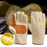 Durian Gloves Thick Canvas Hand Protection Red-Edged for Rough Tasks