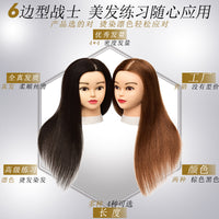 Real Human Hair Mannequin Head for Hairdressing Practice