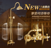All-Copper Gold European Multifunctional Ceramic Shower Set