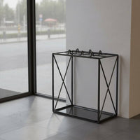Metal Umbrella Stand Compact Water-Collecting Tray Umbrella Stand Space Saving