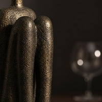 Abstract Figure Bookends Antique-Bronze Sculptures Heavy Duty for Home Office