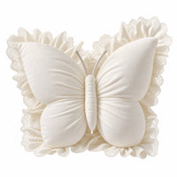 Fluttering Shape Pillow with Lace Padded Butterfly Pillow Cute with Lace Trim for Sofa