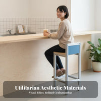 spine-freeless Round Seat High Stool Minimalist Bar Chair Easy Assembly for Homeowners