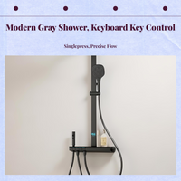 Rainfall Shower Head, High Pressure Adjustable Handheld Spray Combo Set, Matte Black Bathroom Fixture, Multi Modes, Luxury Bathing Sensation