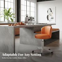 Wheeled Low-Back Vanity Chair Easy Assembly Low-Back Rolling Chair Compact Size