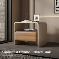 Single-Drawer Bedside Table Minimalist Design Nightstand Luxury Feel for Adults