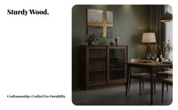 Nordic Aesthetic Modular Cabinet with Glass Doors Dustproof Design Glass-Fronted Storage Hutch Multi-Functional Bookcase Modern Aesthetic for Book Lovers, Apartment Dwellers, Office Workers, Living Room, Study, Kitchen, Bedroom