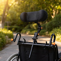 Adjustable Wheelchair Headrest Clamp-on Headrest with Aluminum Bracket Supportive Cushion Padded for Disabled, Rehabilitation