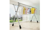 Movable Clothes Drying Rack Heavy Duty Clothes Drying Rack with Wheels Compact Large Capacity for Indoor