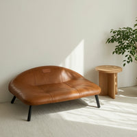 Pet Sofa Elevated Pet Bed with Legs Leather-Look for Living Room, Cats