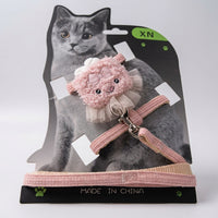 Cat Harness and Leash Set, Polyester Vest Cat Walking Harness with Non-Retractable Cat Walking Leash, Outdoor Walking and Leash Walking Gear