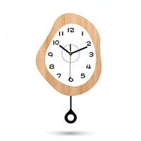 Pendulum Wall Clock Irregular Wall Clock with Pendulum Minimalist for Hallway, Bedroom, Office