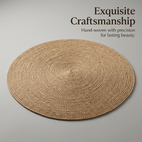 Oval Handwoven Jute Mat, Braided Jute Round Rug, Jute Floor Mat for Entryway, Bohemian Decor Enthusi - Image 3